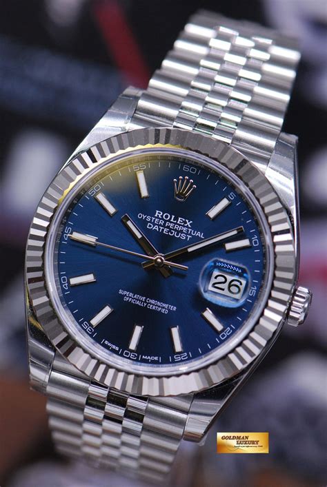 rolex blue oyster perpetual datejust|Rolex Datejust 41 retail price.